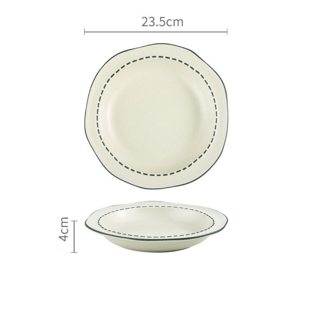 Comic Style Handcrafted Ceramic Dinnerware Set | Unique 2D Aesthetic, 4 Colors Available