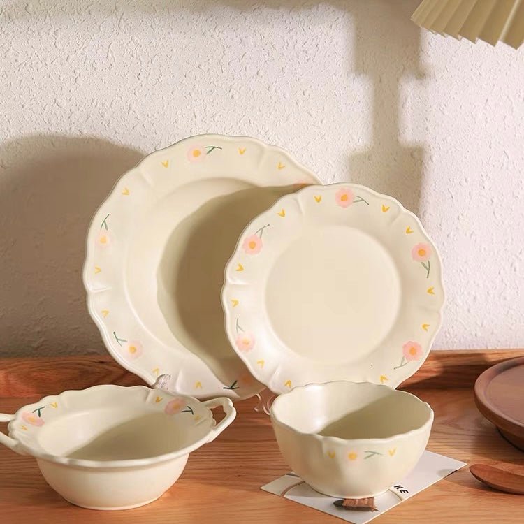 Creamy White Floral Series Tableware