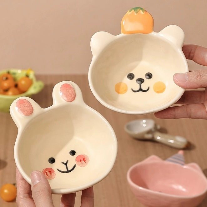 Cute Cartoon Ceramic Dipping Bowl - Unique Design with Five Adorable Characters - Wuli Home