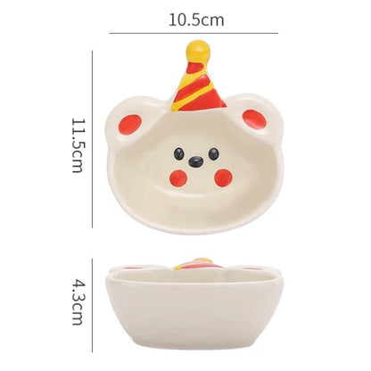 Cute Cartoon Ceramic Dipping Bowl - Unique Design with Five Adorable Characters - Wuli Home