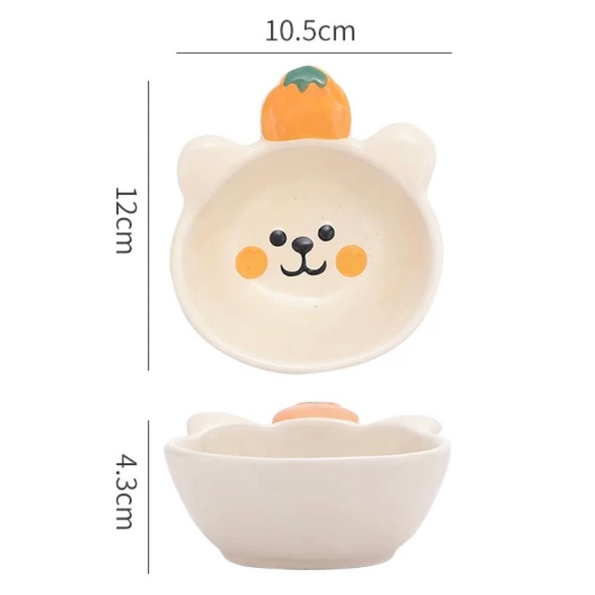 Cute Cartoon Ceramic Dipping Bowl - Unique Design with Five Adorable Characters - Wuli Home