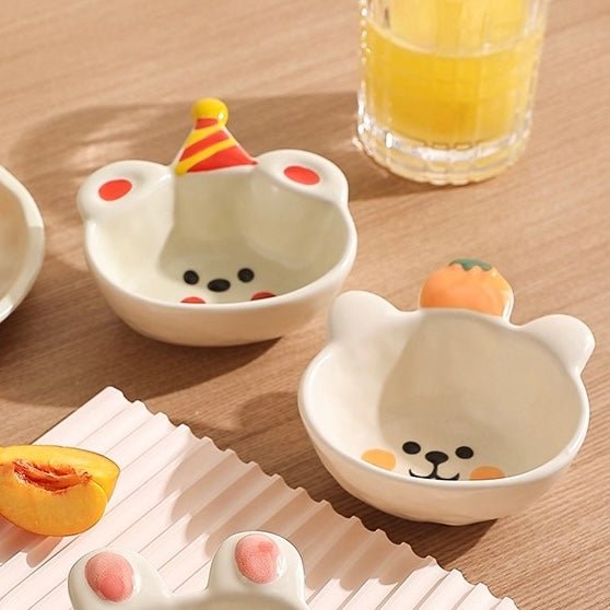 Cute Cartoon Ceramic Dipping Bowl - Unique Design with Five Adorable Characters - Wuli Home