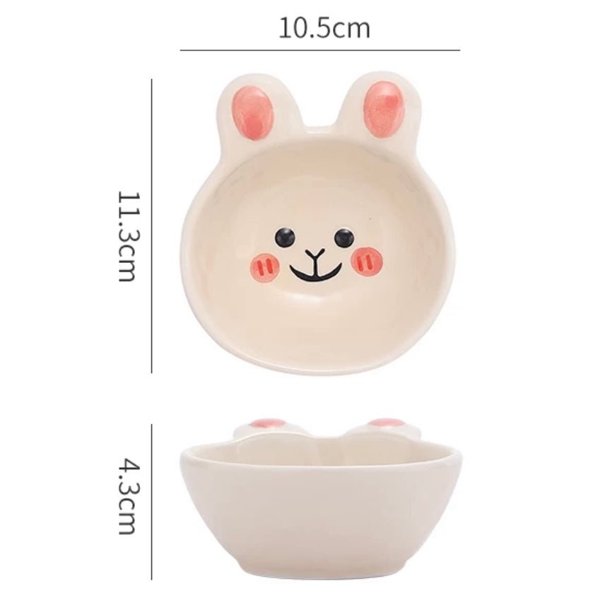 Cute Cartoon Ceramic Dipping Bowl - Unique Design with Five Adorable Characters - Wuli Home