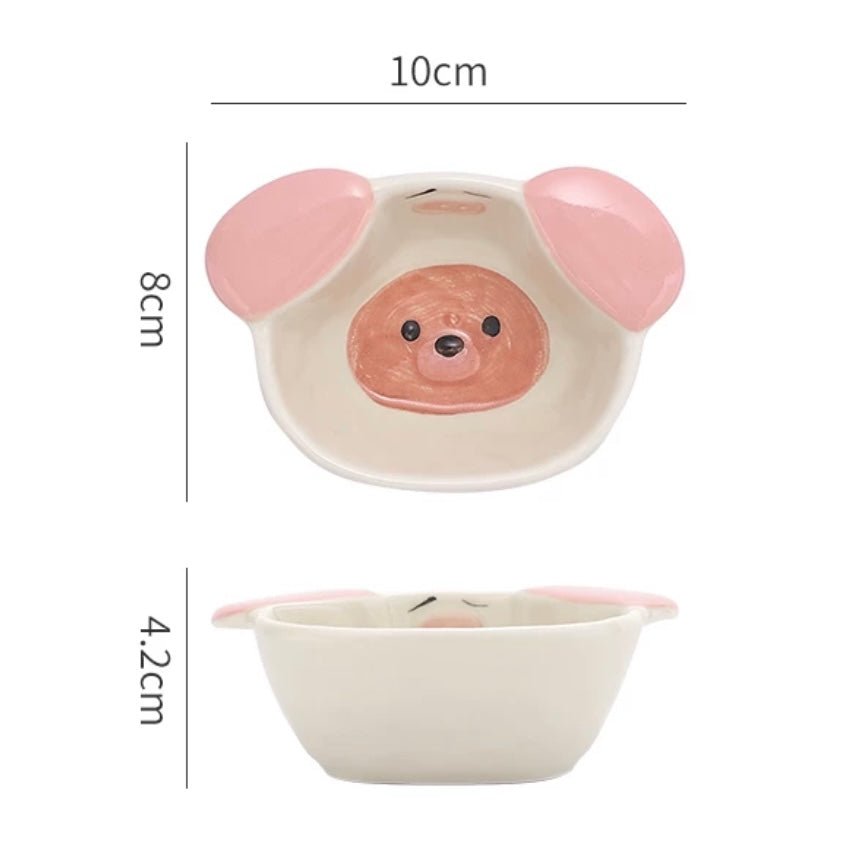 Cute Cartoon Ceramic Dipping Bowl - Unique Design with Five Adorable Characters - Wuli Home