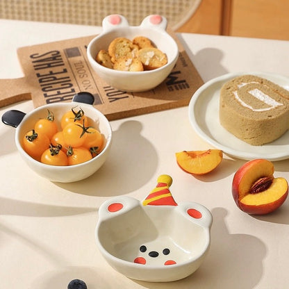 Cute Cartoon Ceramic Dipping Bowl - Unique Design with Five Adorable Characters - Wuli Home