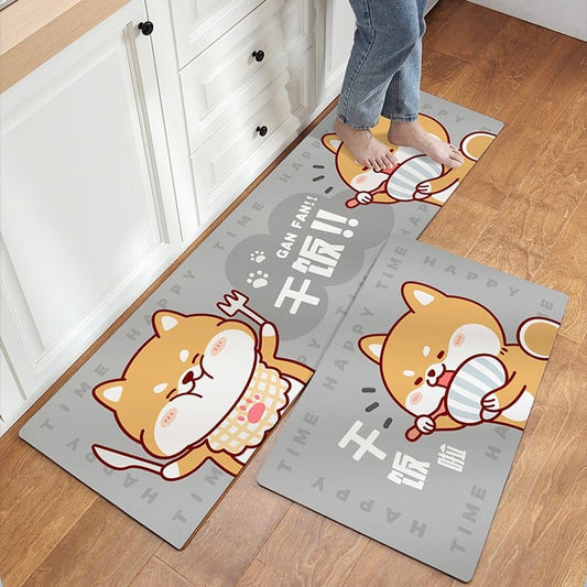 Dinner Time Oil-Proof Leather Kitchen Mat - Size 45x75cm/45x150cm - Wuli Home