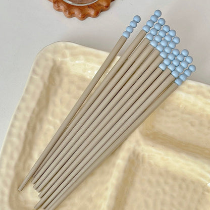 Durable Sky Blue Candy Bean Alloy Chopsticks | Antimicrobial, Matte Finish for Non-Slip Grip - Wuli Home