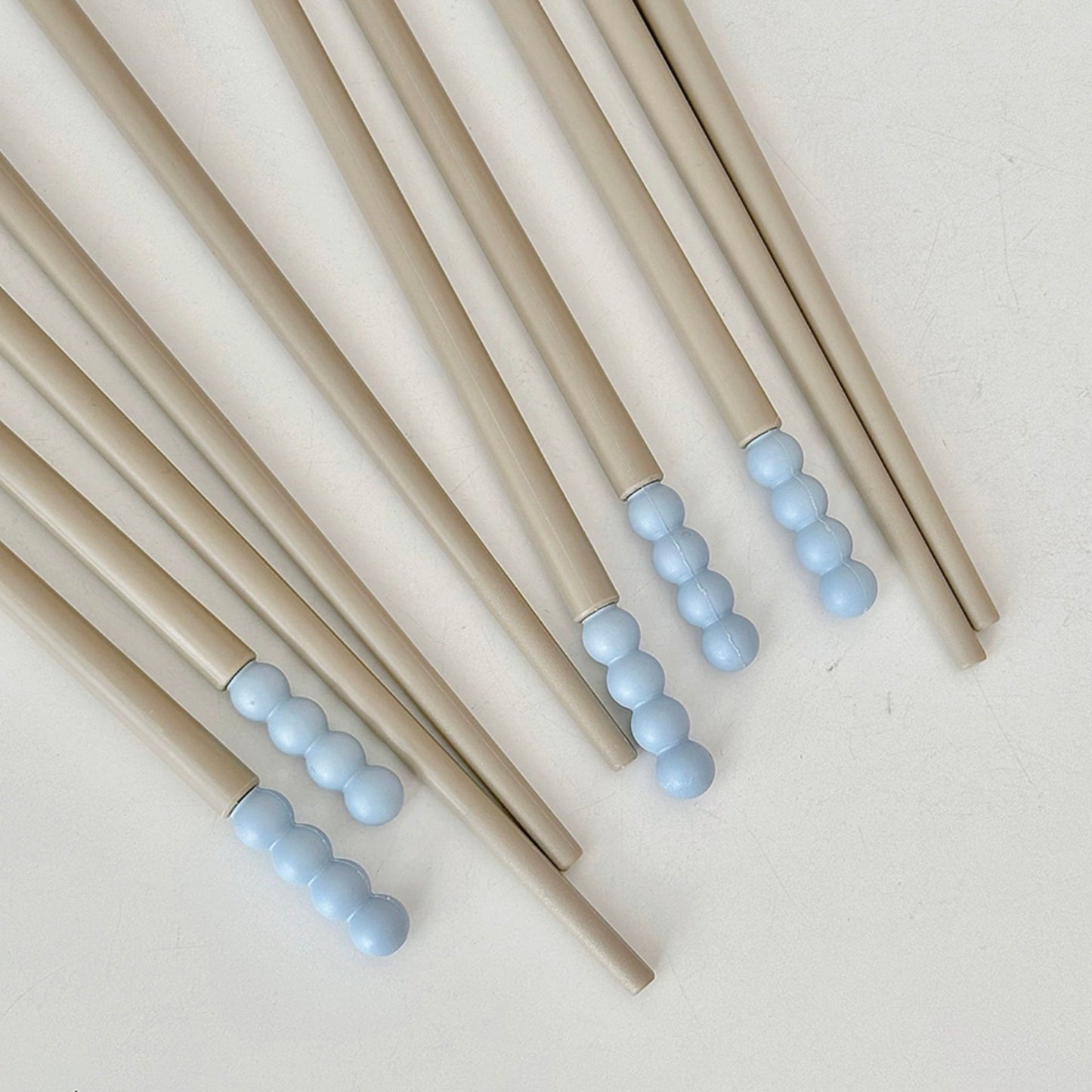 Durable Sky Blue Candy Bean Alloy Chopsticks | Antimicrobial, Matte Finish for Non-Slip Grip - Wuli Home