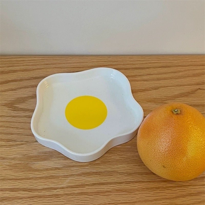 Egg Design Ceramic Breakfast Plate | Perfect size for breakfast - Wuli Home