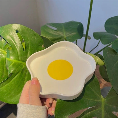 Egg Design Ceramic Breakfast Plate | Perfect size for breakfast - Wuli Home