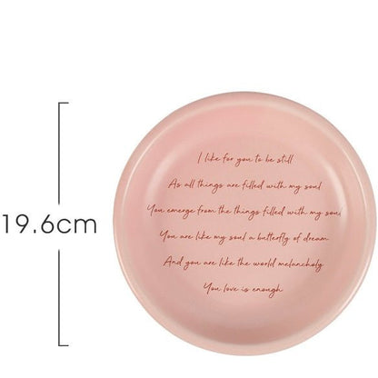 Fairy Soft Pink Ceramic Dinnerware Set - Gentle Pink with Simple Design - Wuli Home