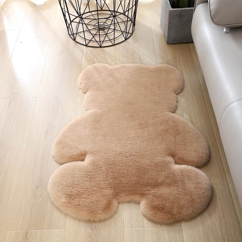 Furry Bear Plush Bedside Rug - Wuli Home