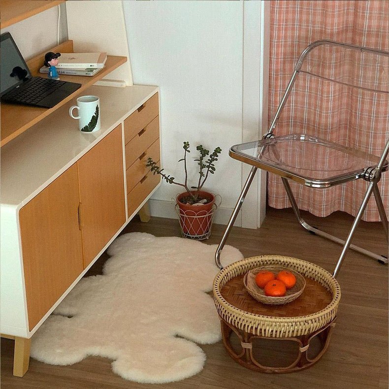 Furry Bear Plush Bedside Rug - Wuli Home