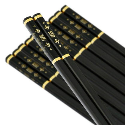 Good Fortune Black Alloy Chopsticks - Set of 5 - Wuli Home