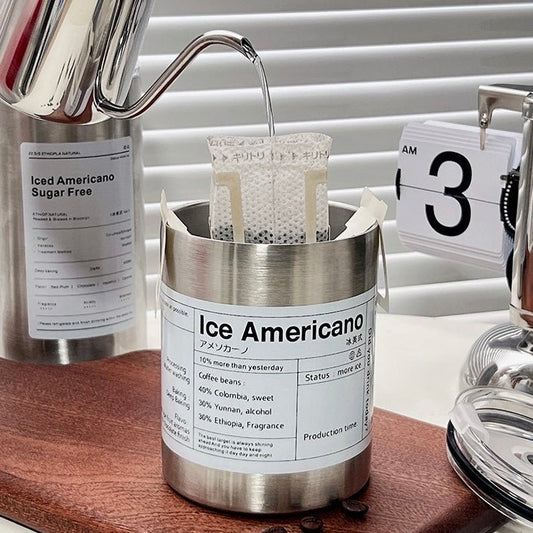 Ice Americano Stainless Coffee Mug with Straw - Wuli Home