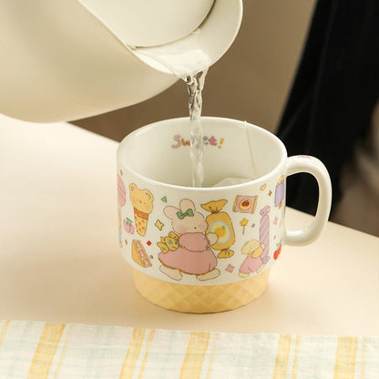 Ice Cream Party Ceramic Mug | Adorable Design, 280ML / 340ML Capacity - Wuli Home