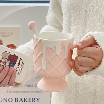 Ice Cream-Shaped Ceramic Mug | Unique Ice Cream Design, 420ML Capacity - Wuli Home