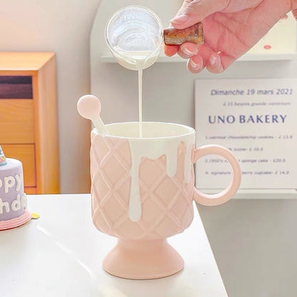 Ice Cream-Shaped Ceramic Mug | Unique Ice Cream Design, 420ML Capacity - Wuli Home