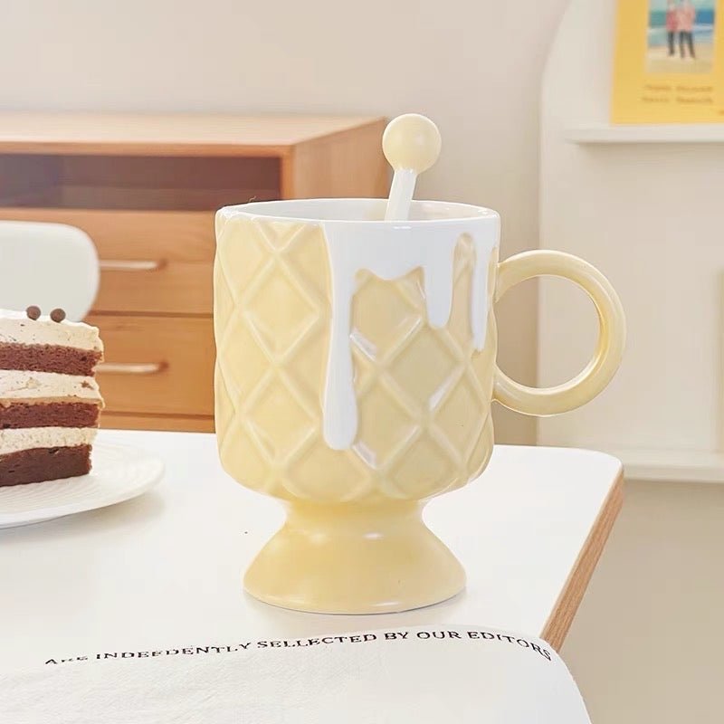 Ice Cream-Shaped Ceramic Mug | Unique Ice Cream Design, 420ML Capacity - Wuli Home