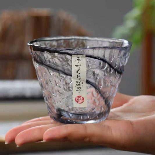 Ink Black Japanese Glass Sake Glass - Wuli Home