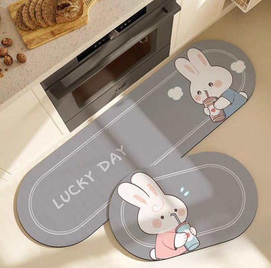 Lucky Day Absorbent and Stain-Resistant Kitchen Mat - Size 45x75cm/45x150cm - Wuli Home