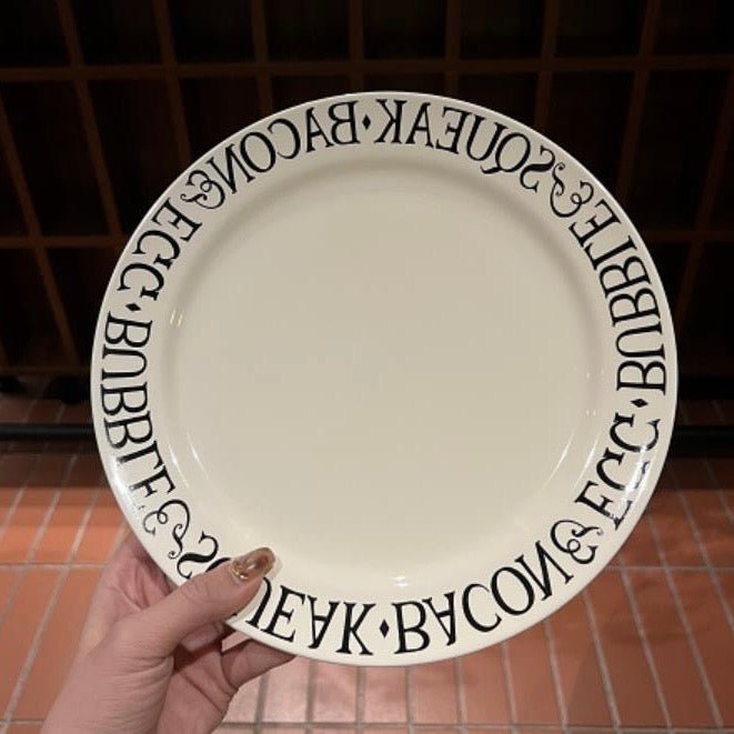 Minimalist Roman Alphabet Dinnerware Set - Elegant White Design with Roman Letters - Wuli Home