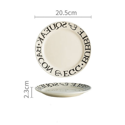 Minimalist Roman Alphabet Dinnerware Set - Elegant White Design with Roman Letters - Wuli Home