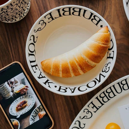 Minimalist Roman Alphabet Dinnerware Set - Elegant White Design with Roman Letters - Wuli Home