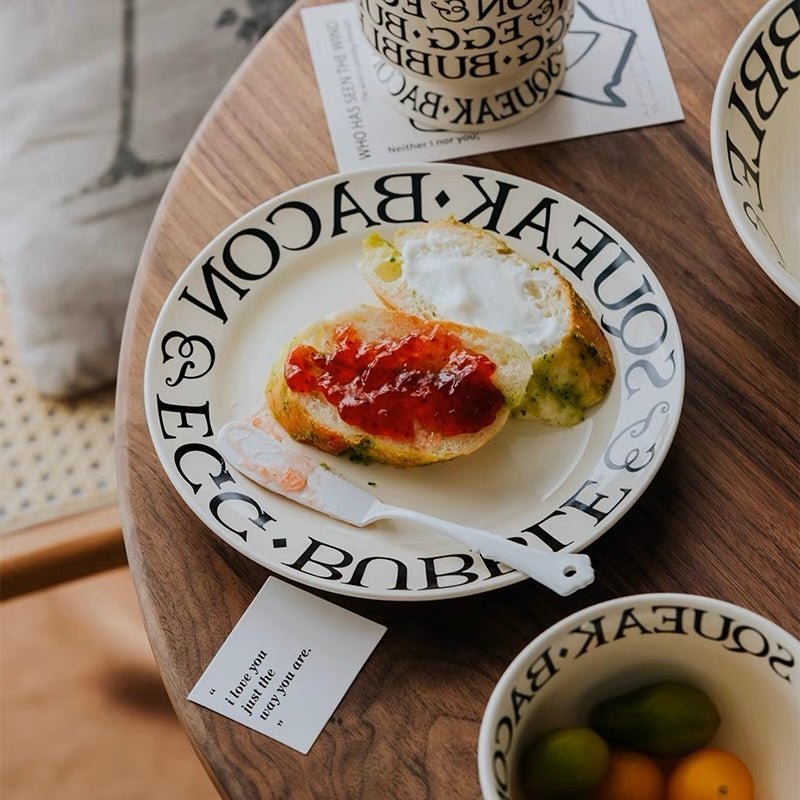 Minimalist Roman Alphabet Dinnerware Set - Elegant White Design with Roman Letters - Wuli Home