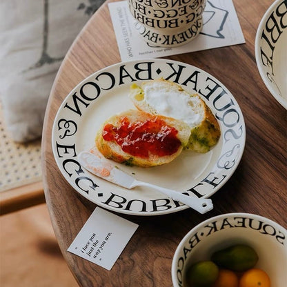 Minimalist Roman Alphabet Dinnerware Set - Elegant White Design with Roman Letters - Wuli Home