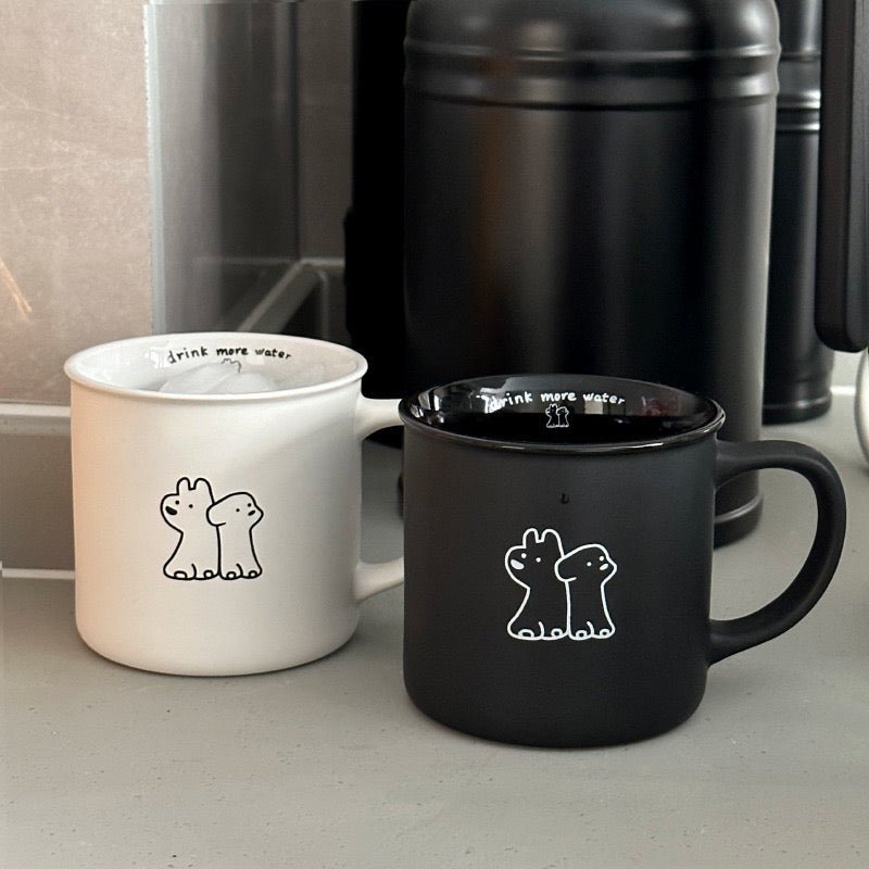 Monochrome Puppy Ceramic Mug | Ideal Gift for Couples, 400ML Capacity - Wuli Home