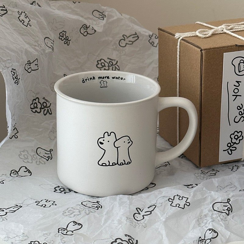 Monochrome Puppy Ceramic Mug | Ideal Gift for Couples, 400ML Capacity - Wuli Home