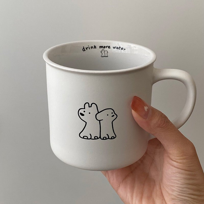 Monochrome Puppy Ceramic Mug | Ideal Gift for Couples, 400ML Capacity - Wuli Home