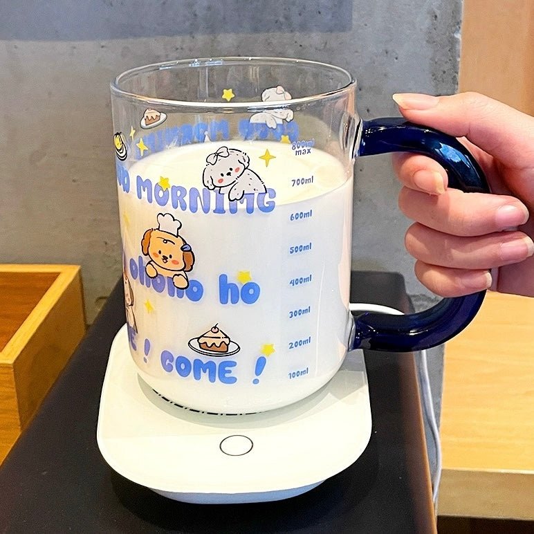 Morning Puppy Large Glass Mug | Cute Dog Design, 800ML Capacity - Wuli Home