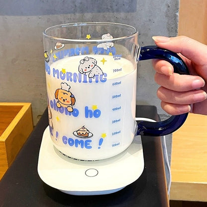 Morning Puppy Large Glass Mug | Cute Dog Design, 800ML Capacity - Wuli Home