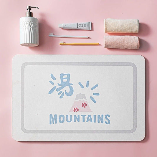 Mount Fuji Bathroom Absorbent Mat - Size 40x60cm / 50x80cm | Quick-Drying and Absorbent - Wuli Home