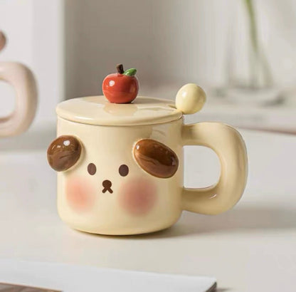 Peachy Pig and Appley Pup Ceramic Mug | Perfect Gift Choice, 400ML Capacity - Wuli Home