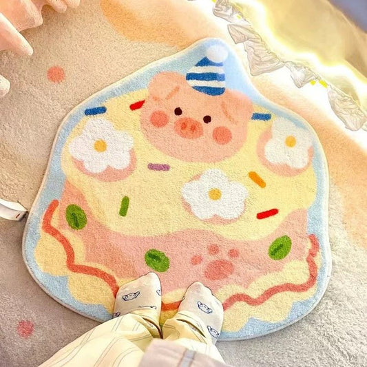 Piggy‘s Cake Plush Bedside Rug - Wuli Home