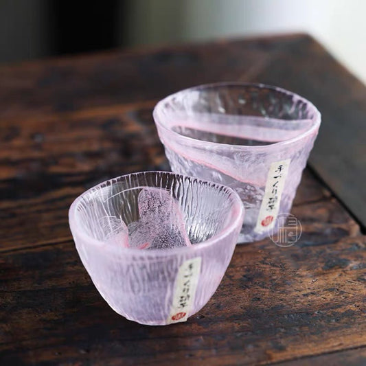 Pink Ink Cloud Japanese Sake Glass - Wuli Home