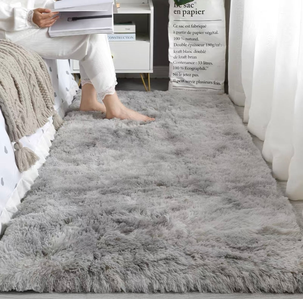 Plush Bedside Rug-Five Color Available - Wuli Home