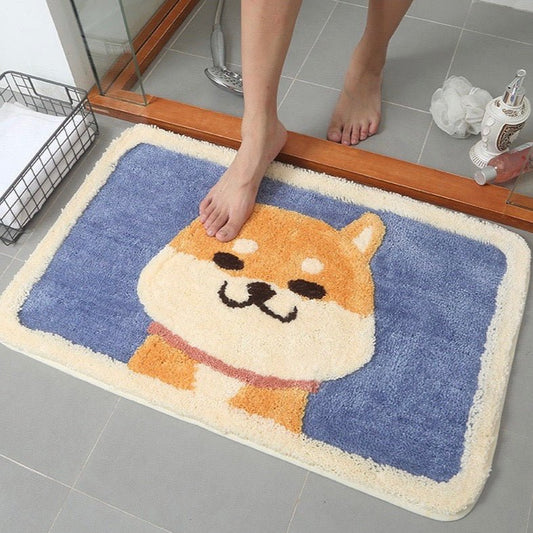 Plush Corgi Bathroom Rug - Size 45x65cm / 50x80cm | Super Absorbent - Wuli Home