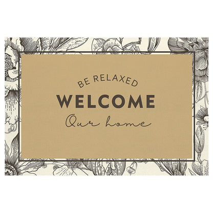 Retro Luxe Floral Leather Welcome Doormat - Size 60x90cm/80x120cm - Wuli Home