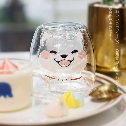 Shiba Inu Double Glass Mug | Unique Design, 230ML Capacity - Wuli Home