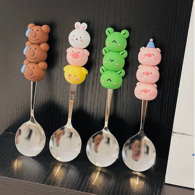 Trio Animals Stainless Steel Spoon with Food-grade silicone - Wuli Home