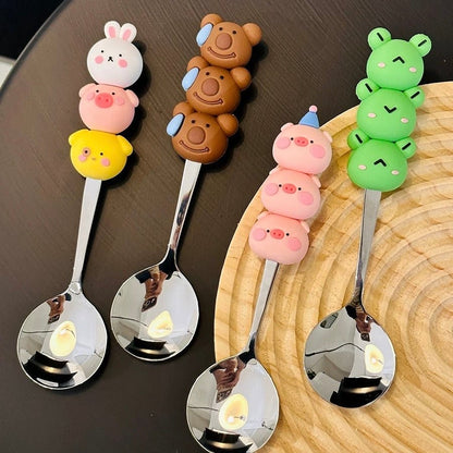 Trio Animals Stainless Steel Spoon with Food-grade silicone - Wuli Home