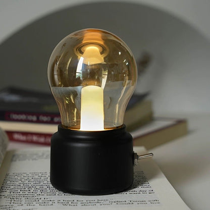 Vintage Bulb Night Light - USB Rechargeable, 12 Hours Battery Life, Gentle Glow for Sleep - Wuli Home