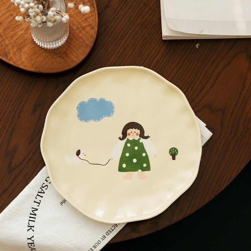 Vintage Girl Series Ceramic Dinnerware Set | Charming Vintage Aesthetics - Wuli Home