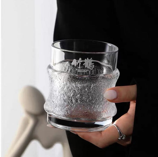 Vintage-style Frosted Whiskey Glass | Distinctive Design, 300ML Capacity - Wuli Home