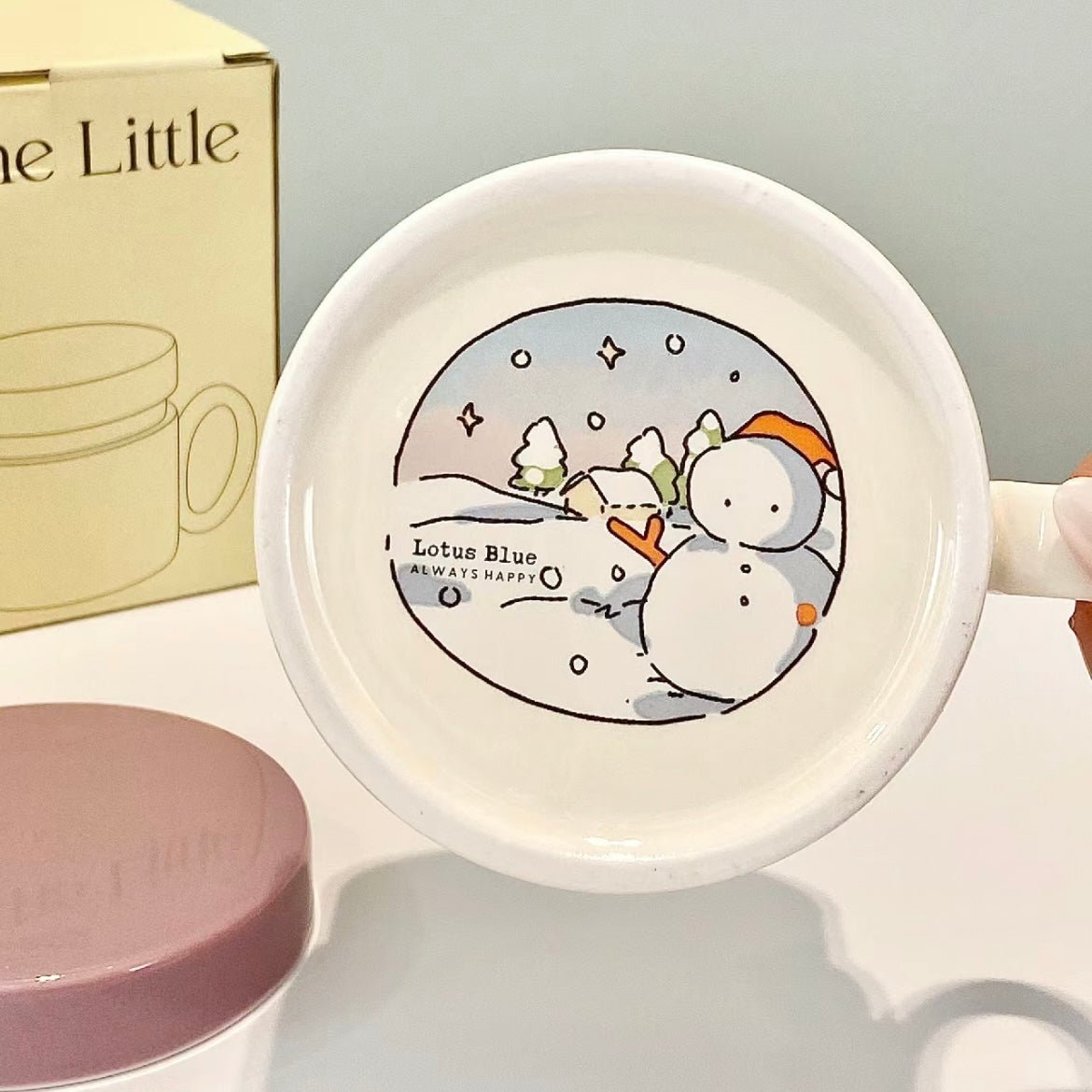 Winter Wonderland Ceramic Mug with Lid - Enchanting Holiday Gift Idea, 400ML Capacity - Wuli Home