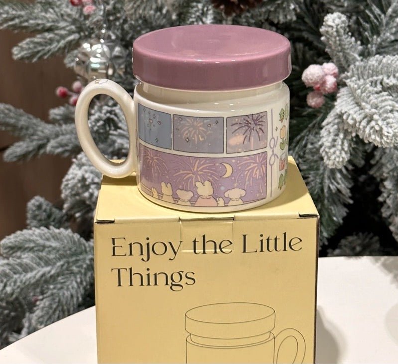 Winter Wonderland Ceramic Mug with Lid - Enchanting Holiday Gift Idea, 400ML Capacity - Wuli Home